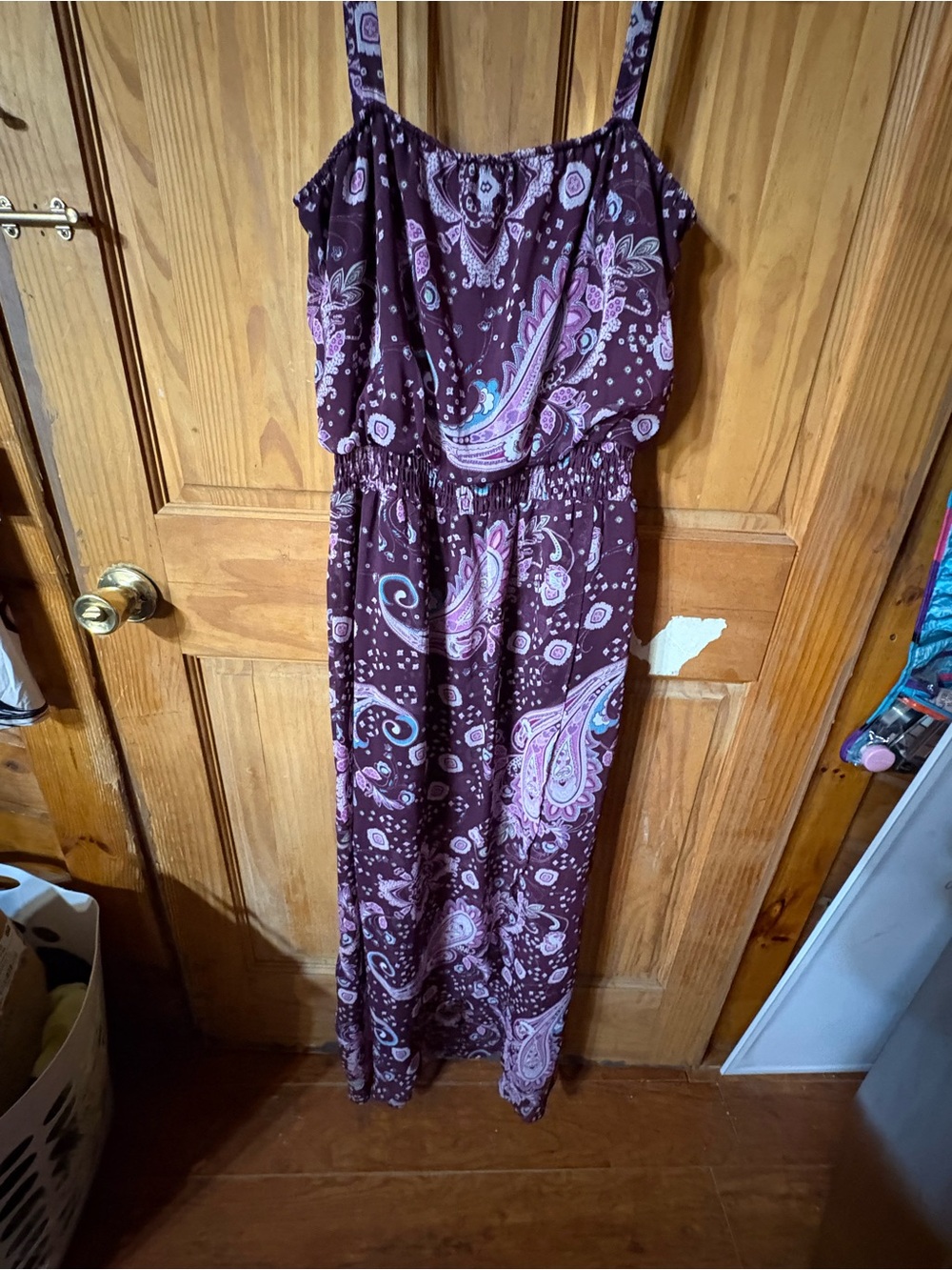 City Triangles Purple Paisley High-Low Maxi Dress